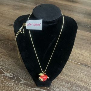 Betsy Johnson Apple of my eye locket necklace